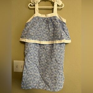 Janie and Jack Blue White Eyelet Dress 12